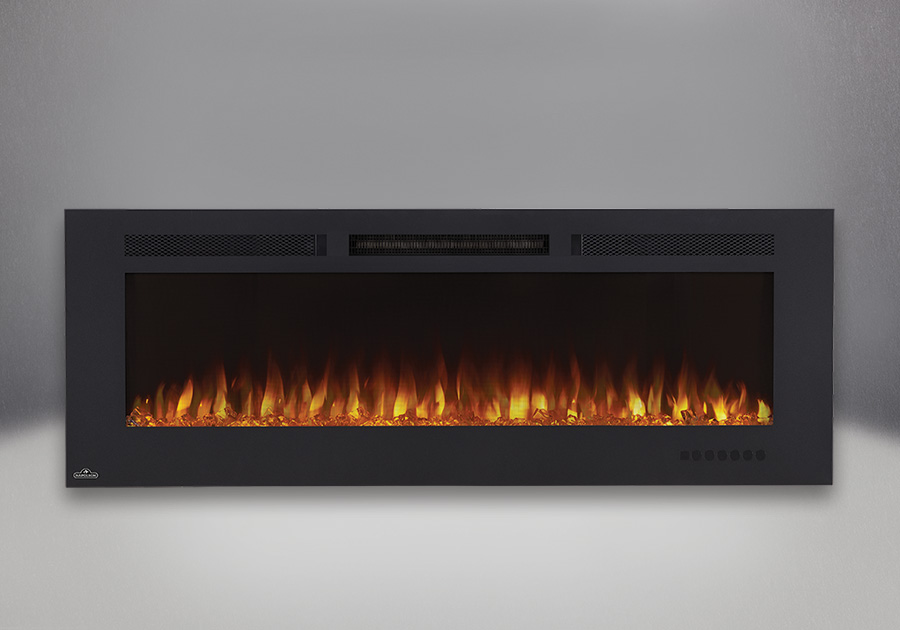 Napoleon Allure Phantom 60 Wall Hanging Electric Fireplace Nefl60fh Mt Allure Phantom 60 With Flames Set On Orange