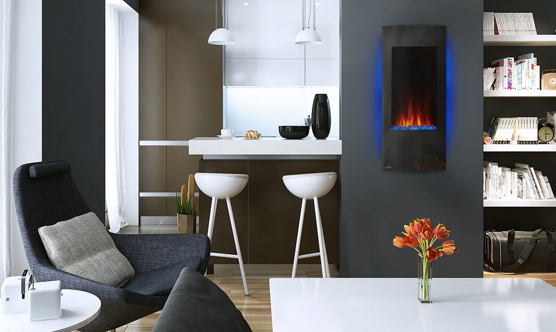 Napoleon Azure Vertical 38 Wall Hanging Electric Fireplaces Nefv38h Wall Hanging Electric Fireplaces Azure Vertical 38