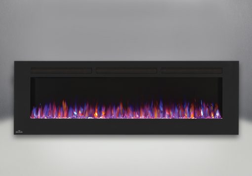 Flames set on combined orange and blue