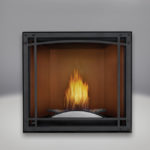 Fire Cradle, Cappuccino MIRRO-FLAME™ Porcelain Reflective Radiant Panels, Decorative Front, Standard Safety Screen