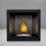 Fire Cradle, Platinum MIRRO-FLAME™ Porcelain Reflective Radiant Panels, Standard Safety Screen