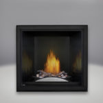 Fire Cradle with Driftwood Log and Rock Media enhancement kit, MIRRO-FLAME™ Porcelain Reflective Radiant Panels