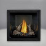 PHAZER® Log Set, Black MIRRO-FLAME™ Porcelain Reflective Radiant Panels, Standard Safety Screen