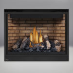 PHAZER™ Log Set, Decorative Sandstone Brick Panels, Standard Safety Screen