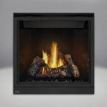 PHAZER™ Log Set, MIRRO-FLAME™ Porcelain Reflective Radiant Panels, Standard Safety Screen