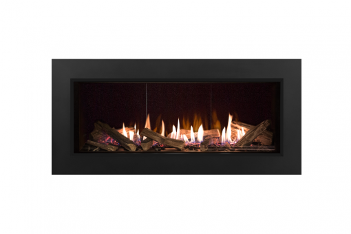 Splitwood Logs, Reflective Glass Liner and 3-1:2 Inch Trim in Black -1
