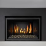 Topaz CRYSTALINE™ Ember Bed, MIRRO-FLAME™ Porcelain Reflective Radiant Panels, One Piece Surround Painted Black Finish 6″