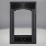 Traditional Facing Kit in Pewter Finish with Painted Metallic Black Ornamental Insets