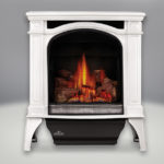 Winter Frost Finish, MIRRO-FLAME™ Porcelain Reflective Radiant Panels, PHAZER® Log Set, Standard Safety Screen
