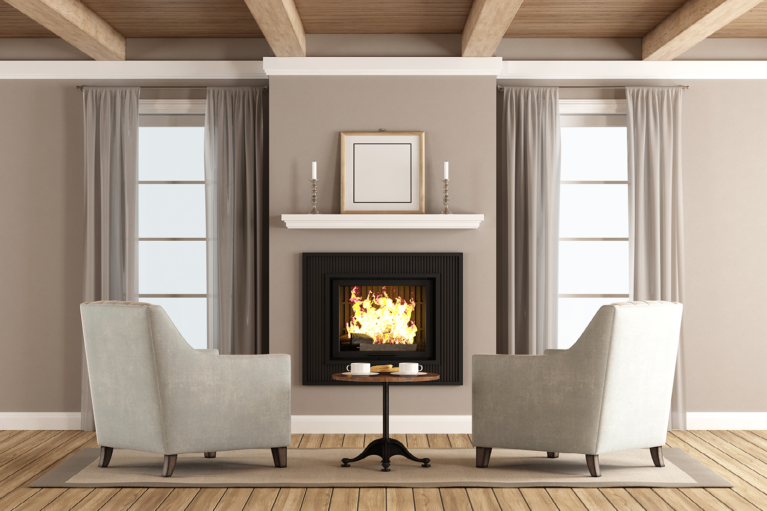 Fireplace Mantel Trends 2020 Fireplace World   Classic Living Room With Fireplace P8TGBQT 1 