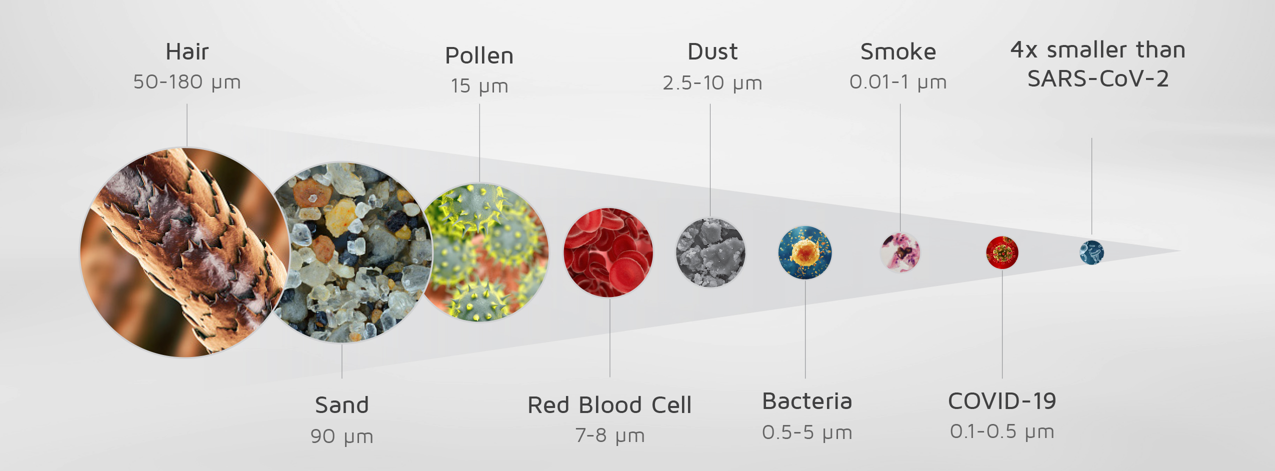 Captures and Removes Viruses 4x Smaller than SARS-CoV-2