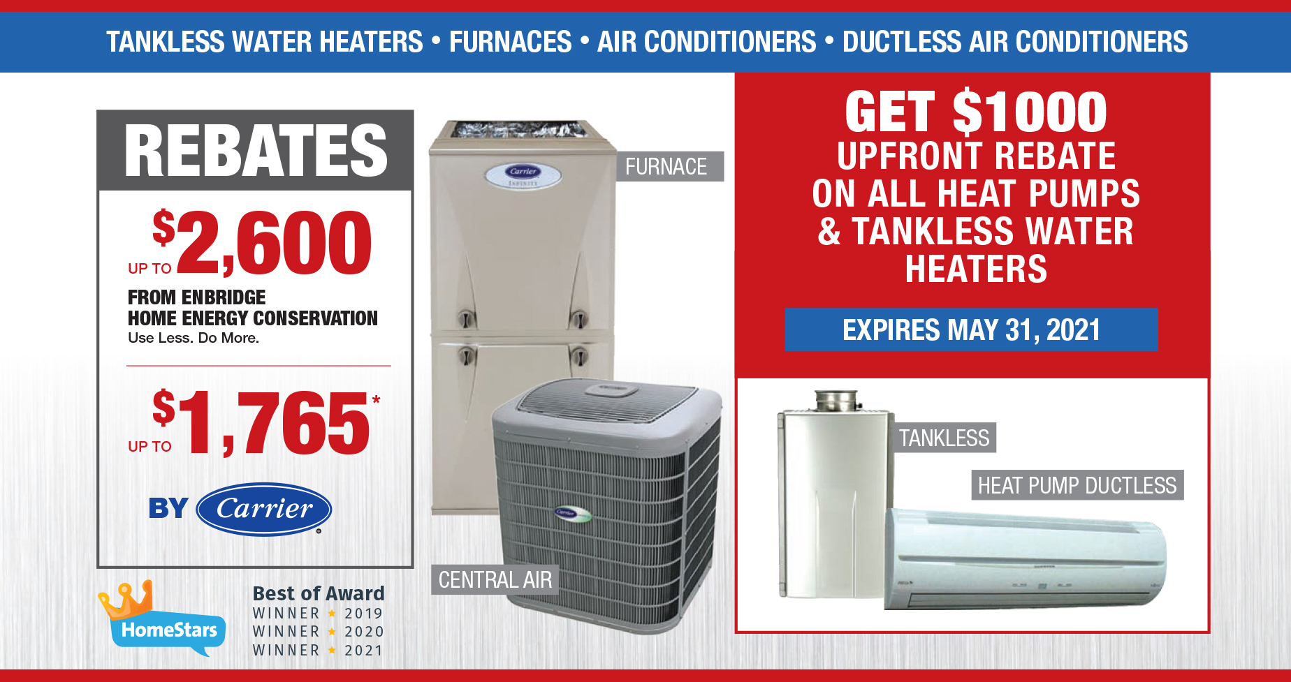 Rabate on all heat pumps and tankless water heaters-1