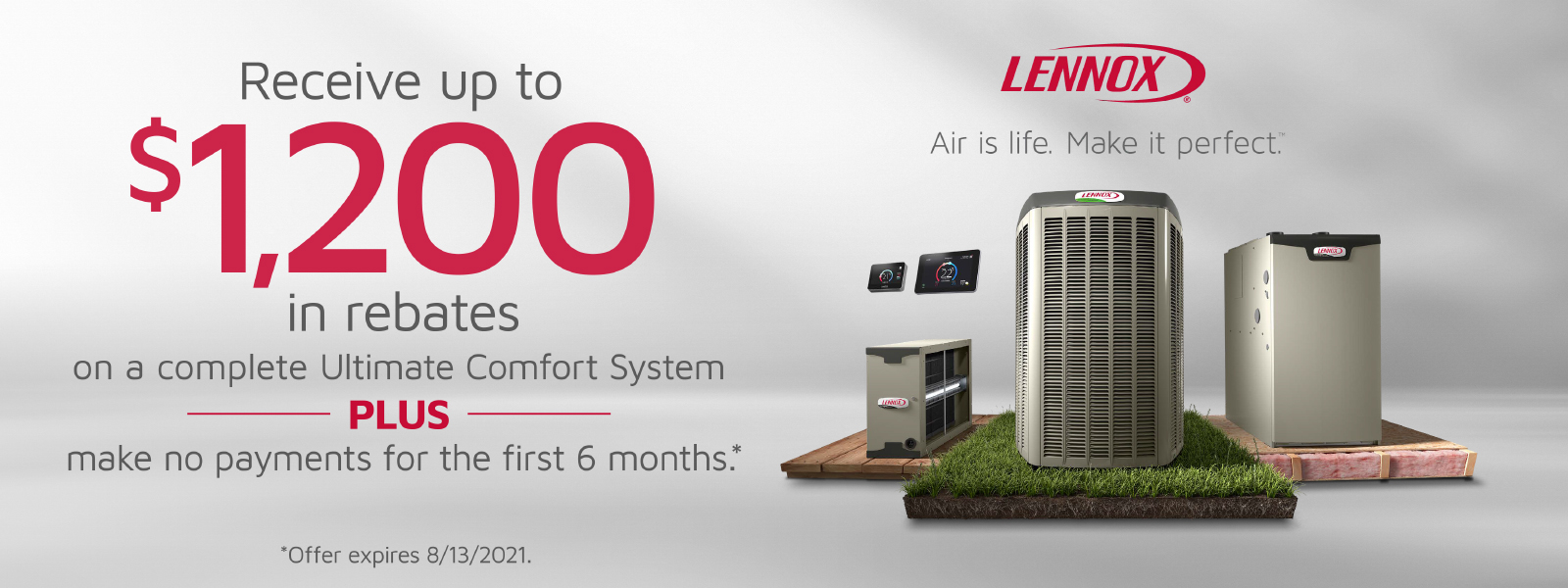 Lennox rebate up to $1,200