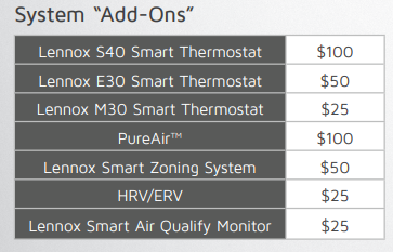 Lennox Rebate 2024 -Add ons