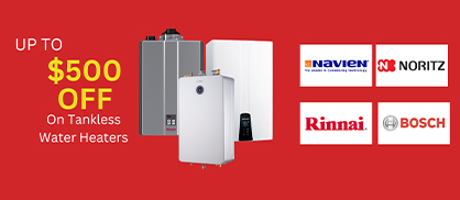 Save Up to $500 on Tankless Water Heaters 