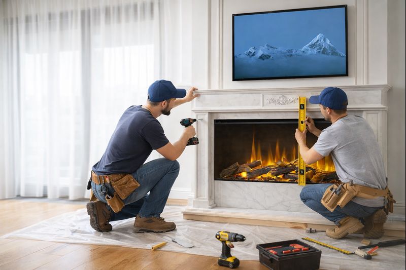 Home With a Fireplace Surround